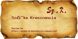 Szőke Kreszcencia névjegykártya